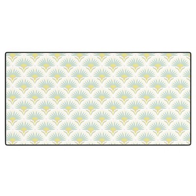 Iveta Abolina Fan Florals Aqua Yellow Desk Mat