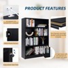 Lirago 48 Inch Black Bookshelf 4 Tier Bookcase for Bedroom Office and Living Room Modern Wide Shelf Large Capacity - 2 of 4