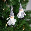 NORTHLIGHT 2ct Boy and Girl Hanging Christmas Ornament Set 5.5" - White/Gray - 3 of 4