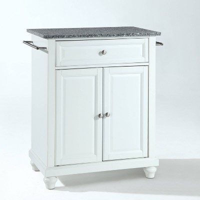 Cambridge Gray Granite Top Portable Kitchen Island/Cart White - Crosley