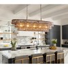 53.7" 5-Lights Large Tiered Rectangle Gold Chandelier with Smoke Glass Shade - 3 of 4