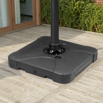Pellebant Heavy Duty Sand Water Fillable Patio Offset Cantilever Umbrella Base with Wheels