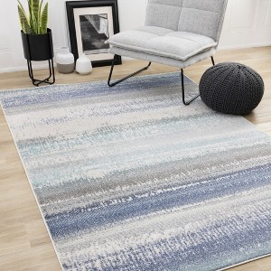 Rug Branch Contemporary Distressed Blue Indoor Area Rug - 1 of 4