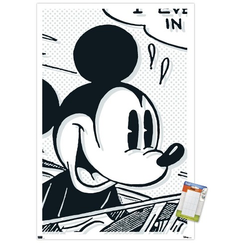 Trends International Mickey Mouse - Art Deco Unframed Wall Poster Print  White Mounts Bundle 14.725