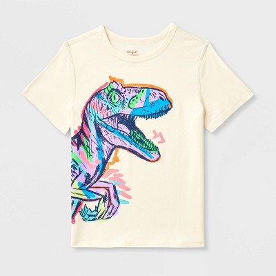 Kids' Adaptive Short Sleeve Graphic T-shirt - Cat & Jack™ Ivory S : Target