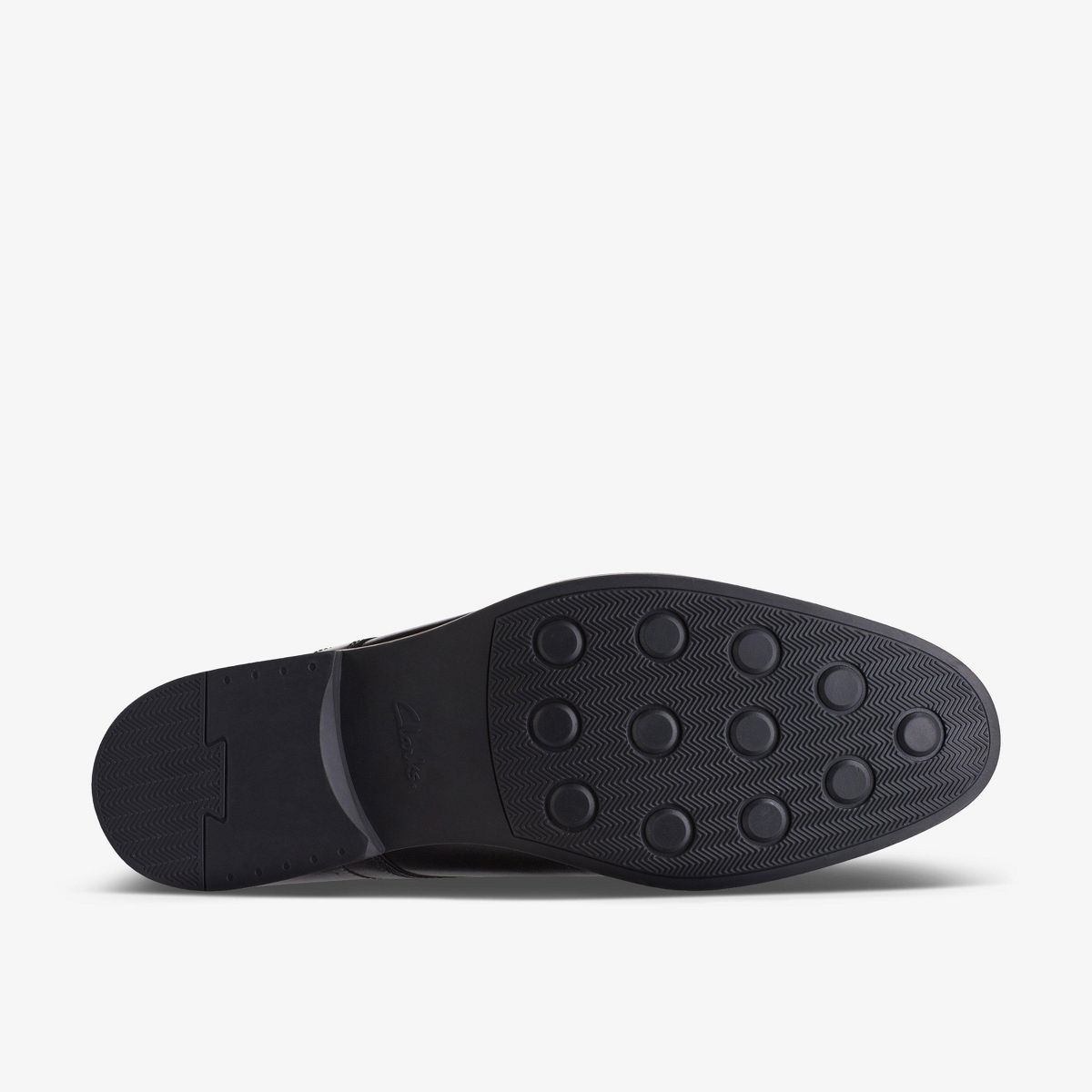 Clarks Mens Whiddon Cap Black Leather Shoes - thumbnail 3
