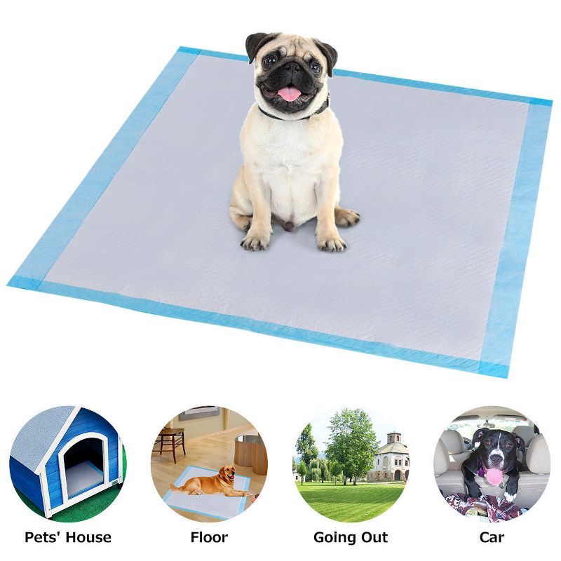 Costway 150 PCS Puppy Pet Pads Dog Cat Wee Pee Piddle Pad Training Underpads (30'' x 30''), 2 of 9