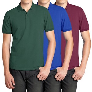 Galaxy Polo Avenue Men's Short Sleeve Pique Polo Shirt-3 Pack - 1 of 4