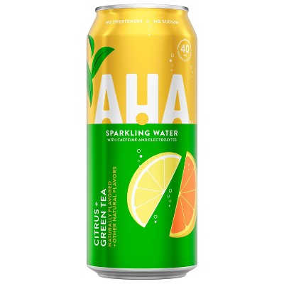 AHA Citrus + Green Tea Sparkling Water - 16 fl oz Can