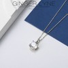 Round Solitaire Necklace for Women Sterling Silver 4 Ct 8A Cubic Zirconia Pendant 16-18" Chain by Ginger Lyne Colelction - 2 of 4