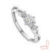 Women's Silver - Toned Copper Diamond Ring - Modern Style - 2 of 4