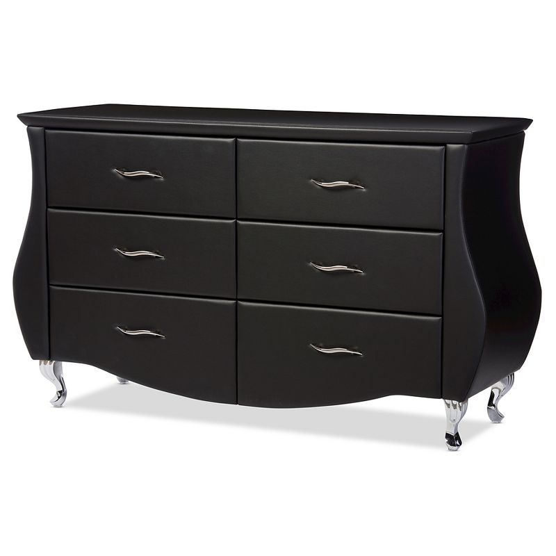 Enzo Modern and Contemporary Faux Leather 6 Drawer Dresser - Baxton Studio, 1 of 6