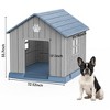 CAVINAS  Weatherproof Outdoor Dog House, 31" Ventilated Pet Shelter with Elevated Floor & Ground Anchors,Blue - 4 of 4