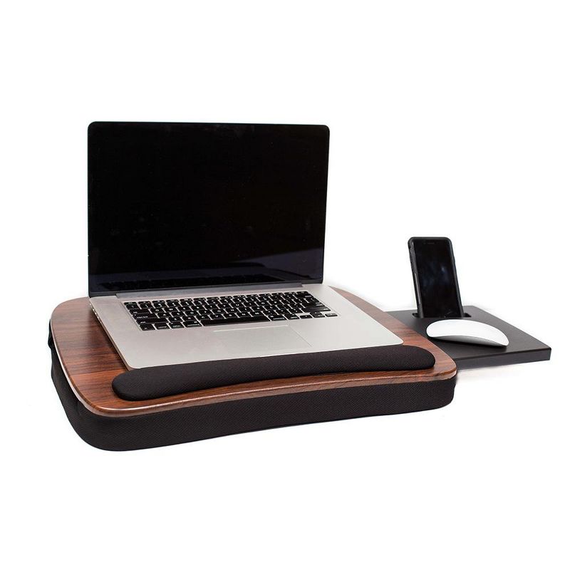 Sofia + Sam Multi Tasking Memory Foam Lap Desk (Brown Wood Top) - Supports Laptops Up to 15 Inches, 5 of 8