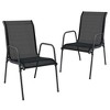 vidaXL Patio Chairs 2 pcs Steel and Textilene Black - 2 of 4