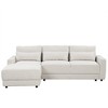 92.9" Linen L-Shaped Sectional Sofa with Removable Back Cushions and 3 Pillows - 3 of 4