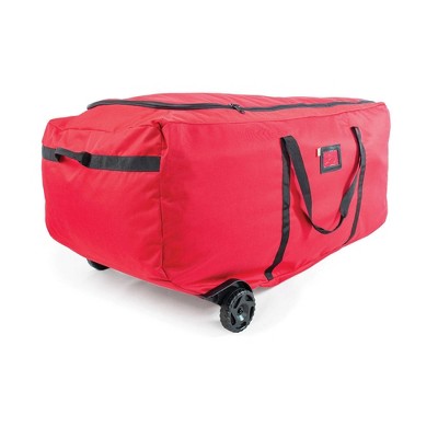 Red Wheeled Duffel Christmas Tree Storage Bag for 9 ft Trees