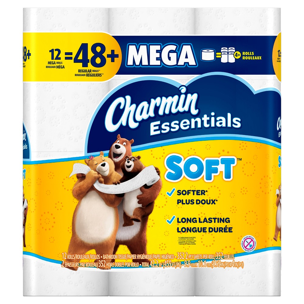UPC 037000605980 product image for Charmin Essentials Soft Toilet Paper - 12 Mega Rolls | upcitemdb.com