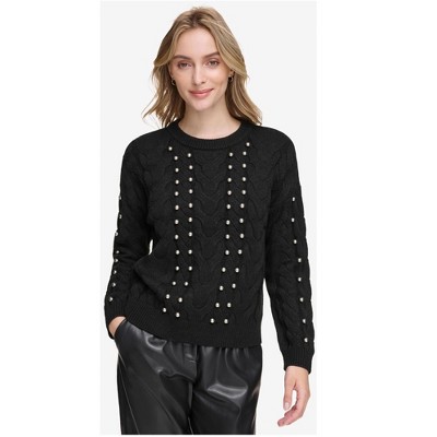 Calvin Klein Womens Metallic Knit Sweater