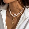 Women's Layered Gold Boho Beaded Seashell Choker With Pearl Starfish Adjustable Beach Jewelry Hawaiian Summer Accessories - 3 of 4