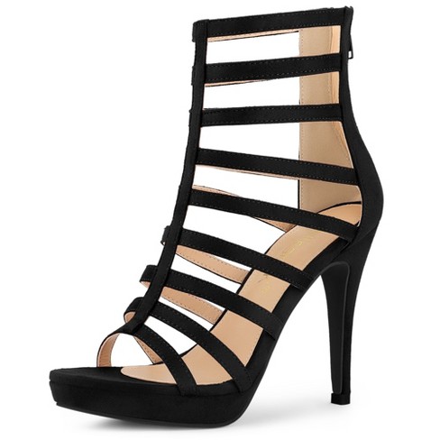 Allegra K Women's Platform Peep Toe Strappy Back Zip Wedge Heel Sandal :  Target