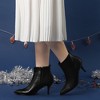 Perphy Women's Back Plaid Side Zip Pointed Toe Stiletto Heel Ankle Boots - 4 of 4