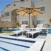 Outdoor Aluminium Cast Lounge Chair with 5-Position Adjustable Backrest & Rolling Wheels, All Weather Tanning Chairs - 4 of 4