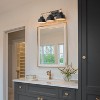 LNC Darren 24.5-in 3-Lights Matte Black and Gold Dome Modern/Contemporary Vanity Lights - 4 of 4
