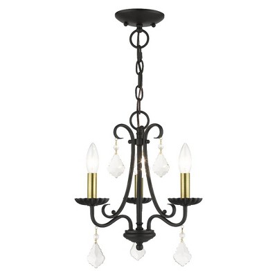 Livex Lighting Daphne 3 - Light Chandelier in  Black/Antique Brass