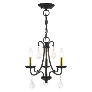 Livex Lighting Daphne 3 - Light Chandelier in  Black/Antique Brass - 1 of 4