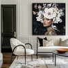 Floral Woman Canvas Wall Art Black and White Bird Tattoo Portrait Modern Aesthetic Artwork for Living Room Bedroom Art oil painting decorative picture - 3 of 4