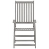 vidaXL Patio Reclining Chairs 3 pcs with Cushions Solid Acacia Wood - 4 of 4