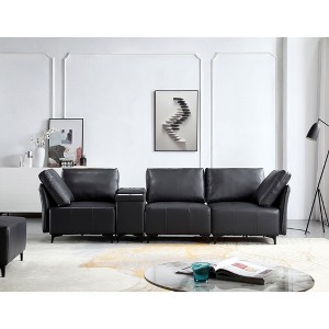 109"W Multifunctional Modular Sectional Sofa Couch Set with Storage, USB Ports, Wireless Charging, Cup Holder 4S -ModernLuxe - 1 of 4