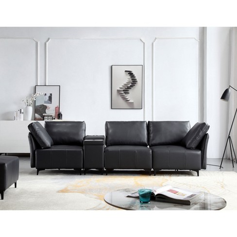 109"W Multifunctional Modular Sectional Sofa Couch Set with Storage, USB Ports, Wireless Charging, Cup Holder 4S -ModernLuxe - image 1 of 4