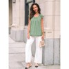 Women's Lace Top Pleated Short Sleeve Flowy Blouse Summer Loose Business Casual Dressy Shirts - 4 of 4