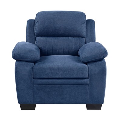 NicBex Couches for Living Room Modern Single Sofa Chair Textured Fabric Channel Upholstered Plush Seating Chair Armchair with Pillows, Blue