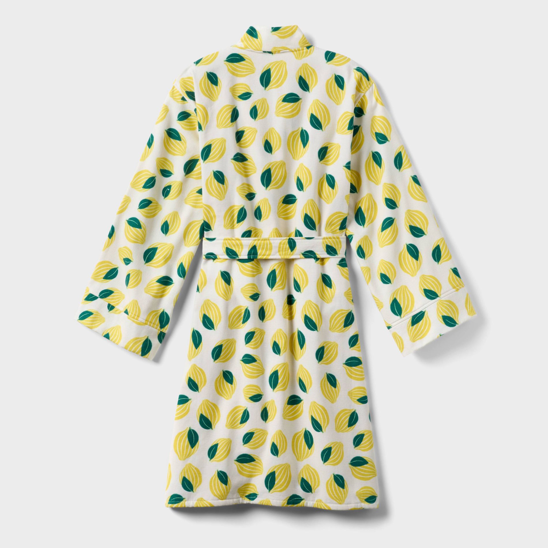 L/XL Lemon Bath Robe With Kimono Collar Yellow - Room Essentials™