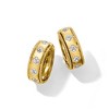 Ross-Simons 0.15 ct. t.w. Diamond Clover Hoop Earrings in 18kt Gold Over Sterling - 3 of 4