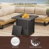 ZAFRO 28" Fire Pit Table, 40000 BTU Propane Fire Pit Table with Lid,Rain Cover and 3 Pounds Lava Stones for Outdoor Backyard, Courtyard - 2 of 4