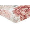 Sweet Jojo Designs Girl Baby Fitted Mini Crib Sheet Peony Floral Garden Pink and Off White - 2 of 4