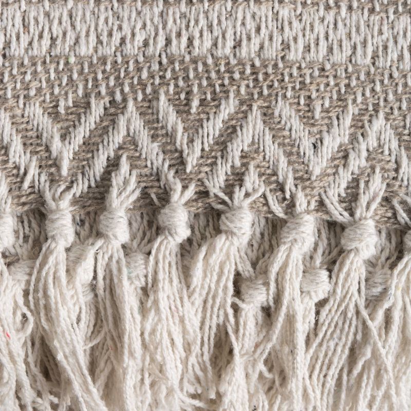 50&#34;x60&#34; Adobe Striped Faux Shearling Throw Blanket Neutral - Design Imports, 5 of 9