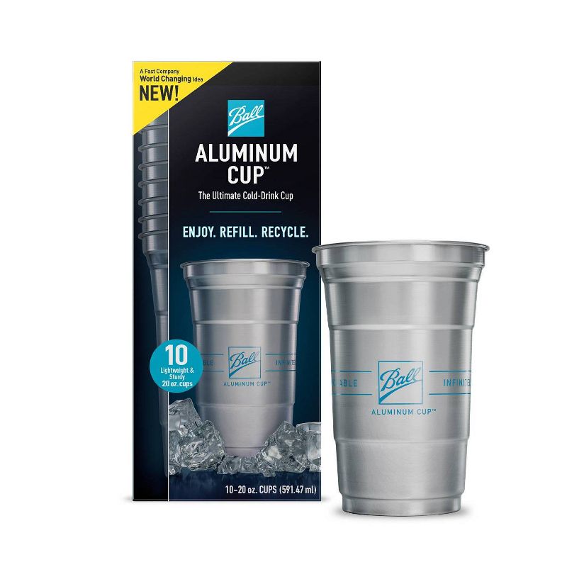 Ball Aluminum Cup Recyclable Party Cups - 20oz/10ct, 1 of 8
