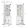 VYNXARIA Elegant 23.65"W*75.25"Tall Cabinet with Single Tempered Glass Door,Versatile Hutch with Double-Action Left & Right Doors,White - 3 of 4