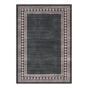 Modern Area Rug Washable Geometric Rug with Non-Slip Backing Contemporary Bordered Floor Cover Low Pile Indoor Mat for Living Room Bedroom Office - 1 of 4