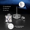 5-Pack Princess Cut CZ Stud Earrings - 18K White/Yellow/Rose Gold Plated Square Cubic Zirconia Earrings - 4 of 4