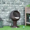 PawHut Hooded Elevated Cat Bed Rattan Kitten Condo Round with Cushion - 2 of 4