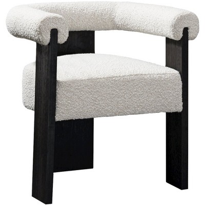 Meridian Furniture,Barrel Boucle Fabric Dining Chair