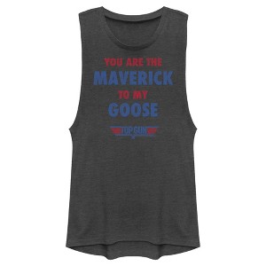 Juniors Womens Top Gun You Are the Maverick to My Goose Festival Muscle Tee - 1 of 4