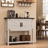 Farmhouse Console Table with 2-Door,Wood Coffee Bar Cabinet Sofa Table,Entryway Table with 2 Storage Cabinets, Buffet Sideboard for Kitchen Hallway - 2 of 4