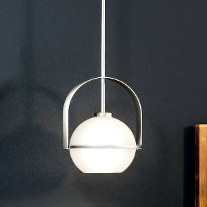 Urban Ambiance Luxury Mid-Century Modern Pendant 12.375''H x 9.375''W,  Brushed Nickel Finish,  Albuquerque Collection, UHP4340 - 1 of 4